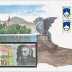 Szlovénia 1992. 10T borítékban, alkalmi bélyeggel és bélyegzéssel T:I Slovenia 1992. 10 Tolarjev in envelope with stamps and cancellations C:AU
