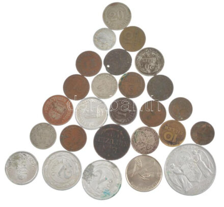 26db-os vegyes zseton és nagyrészt magyar érmetétel T:2-3