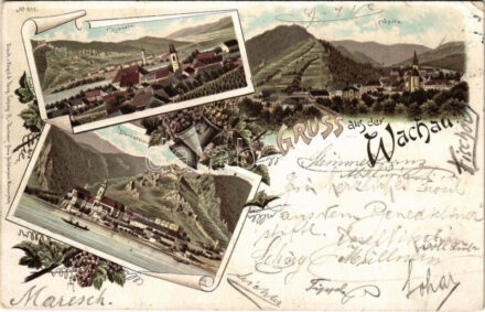 1897 (Vorläufer!) Wachau, Spitz, Rossatz, Dürnstein. Regel & Krug Art Nouveau, floral, litho (EK)