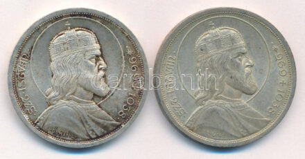 1938. 5P Ag 'Szent István' (2x) T:1-,2 patina Adamo P8.1