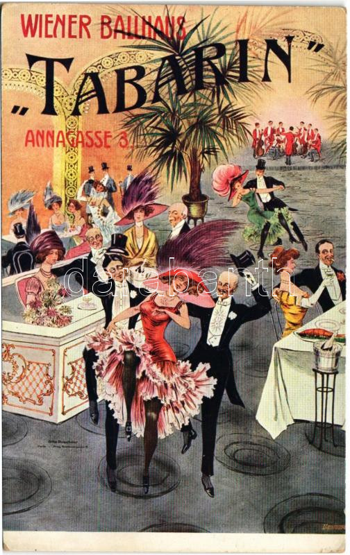 Wien, Vienna, Bécs; Wiener Ballhaus 'Tabarin'. Annagasse 3. / Bécsi táncház reklámlapja / Viennese dance hall advertisement. Otto Duschner Paris-Prag (EK)