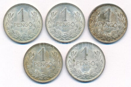 1939. 1P Ag (5x) T:1- patina Adamo P6