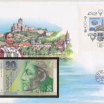 Szlovákia 1997. 20K felbélyegzett borítékban, bélyegzéssel T:I Slovakia 1997. 20 Korun in envelope with stamp and cancellation C:UNC