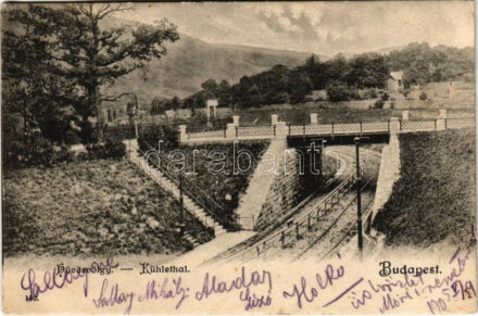 1905 Budapest II. Hűvösvölgy, villamos felüljáró híd