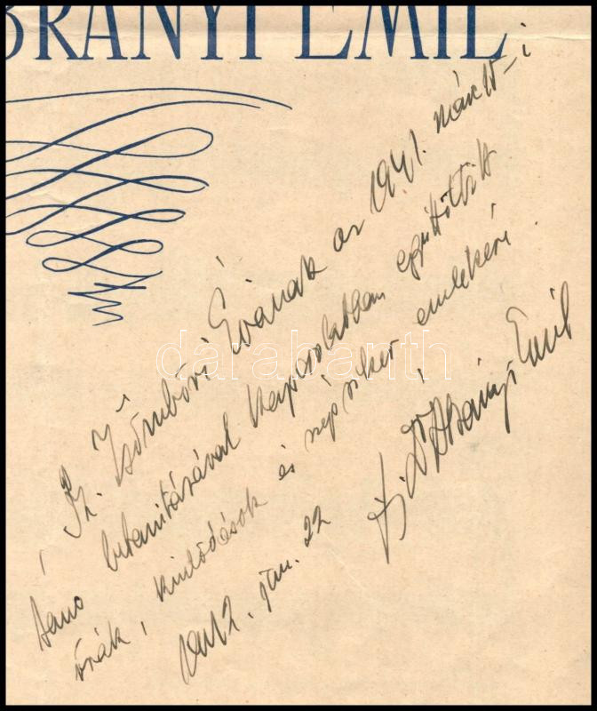 Ábrányi Emil (1882-1970) zeneszerző, karmester dedikált palotás kottája - Image 2