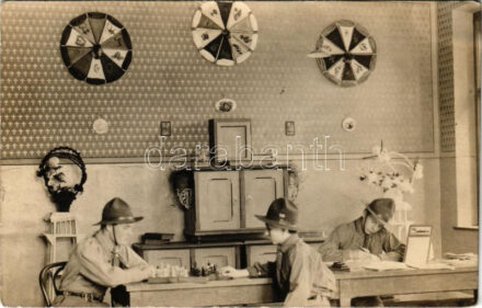 Sakkozó cserkészek / Hungarian boy scouts playing chess. photo