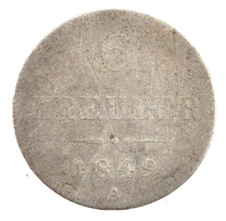Ausztria 1849A 6kr Ag T:3 Austria 1849A 6 Kreuzer Ag C:F Krause KM#2200