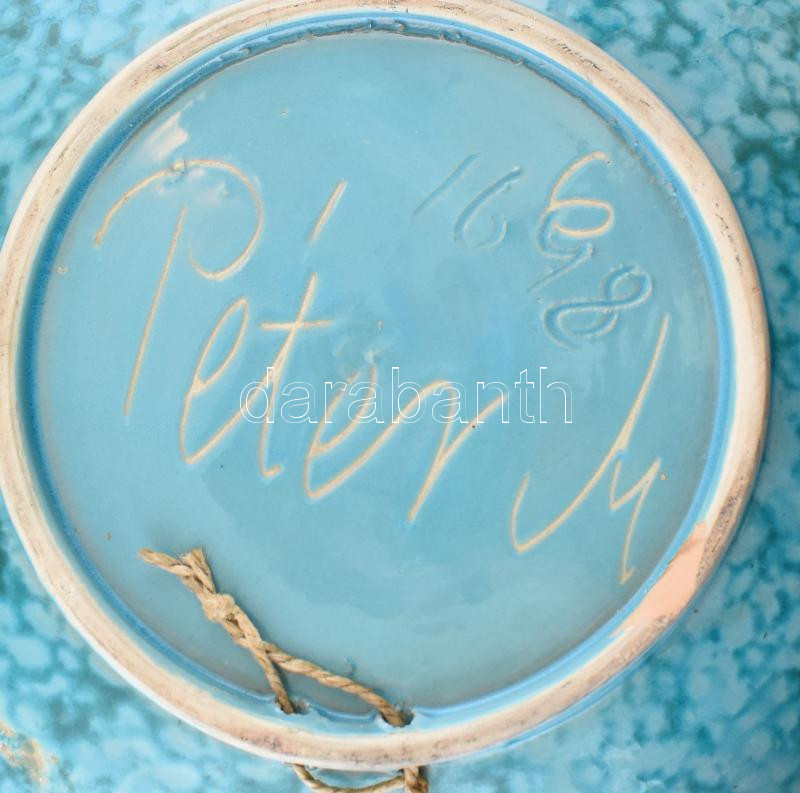 Péter Mária kerámiatál, jelzett, hibátlan, d: 28 cm - Image 2