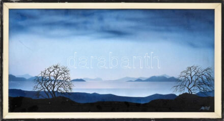 Ottó László (1966-): Táj. Akril, farost, jelzett 23x48 cm Keretben