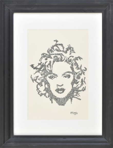 Fahad Alyu: Madonna. Tus, papír. jelzett 30x40 cm Üvegezett keretben, hátoldalt tanusítvánnyal