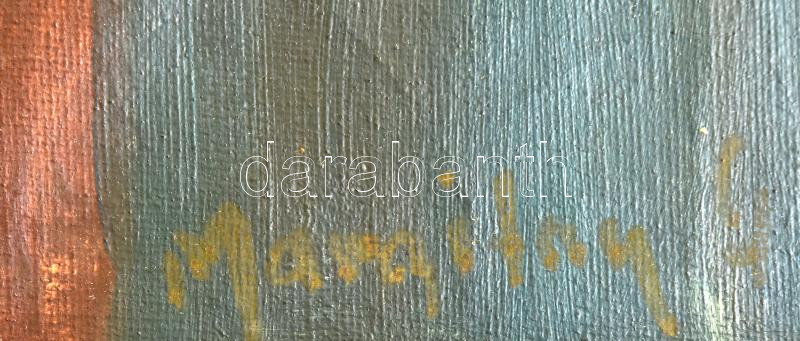 Margitay (Gy?) jelzéssel: Paraszt pár Olaj, vászon. Dekoratív fakeretben. 24x36 cm - Image 2