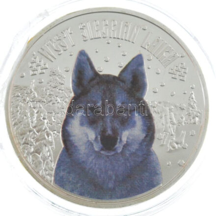Niue 2014. 2$ ezüstözött Cu-Ni részben multicolor 'Nyugat-szibériai lajka' T:PP Niue 2014. 2 Dollars silvered Cu-Ni partially multicolor 'West Siberian Laika' C:PP