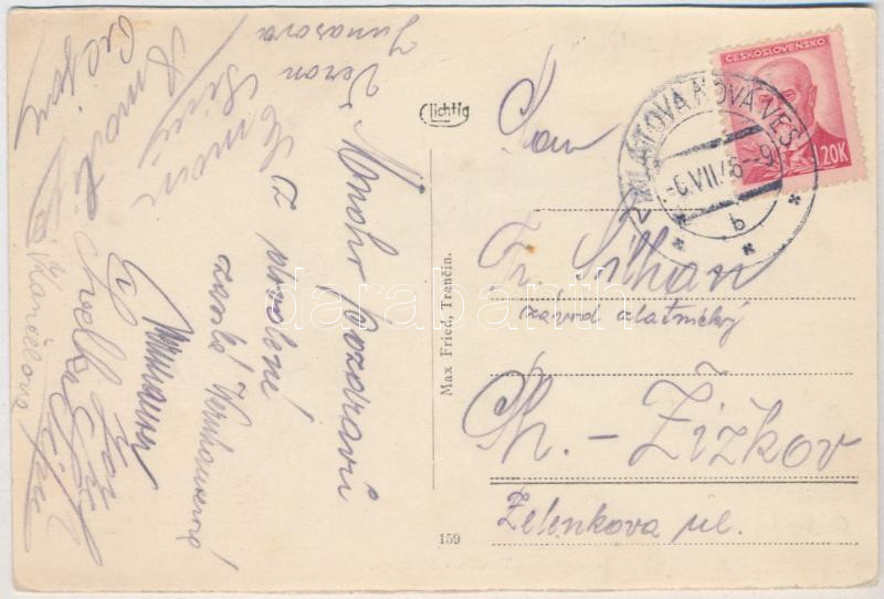 1946 Trencsén, Trencín; Sinagoga / zsinagóga. Max Fried kiadása / synagogue (vágott / cut) - Image 2