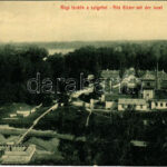 1909 Pöstyén, Piestany; Régi fürdők a szigettel. W.L. Bp. 5736. / Alte Bäder mit der Insel / spa, bath, island (r)