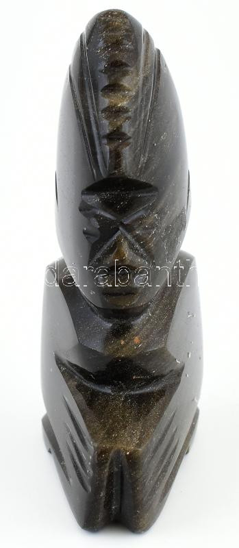 Jelzés nélkül: Mexikói törzsi figura. Kézzel faragott obszidián. Hibátlan, m: 11 cm - Image 2