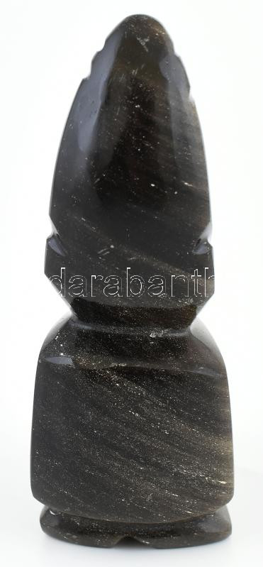 Jelzés nélkül: Mexikói törzsi figura. Kézzel faragott obszidián. Hibátlan, m: 11 cm - Image 3