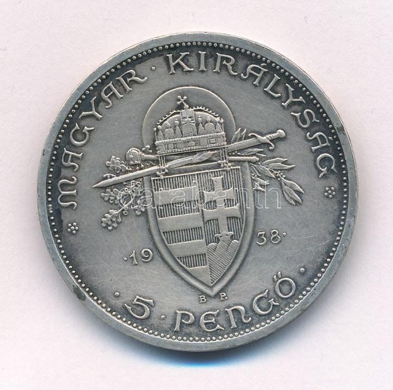 1938. 5P Ag 'Szent István' T:1- Adamo P8.1 - Image 2