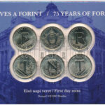 2021. 5Ft Cu-Ni-Zn '75 éves a Forint' első napi veret (6xklf) sorszámozott emléklapon '02353' T:1