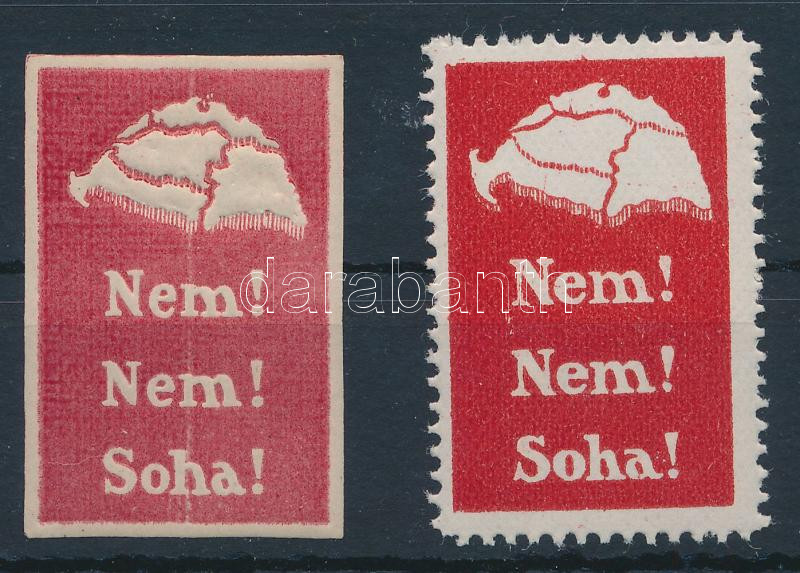 Nem! Nem! Soha! fogazott és vágott irredenta levélzáró