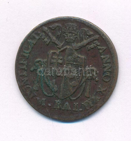 Olasz Állmok / Pápai Állam 1822B 1/2B Cu 'VII. Piusz' T:2- patina Italian States / Papal States 1822B 1/2 Baiocco Cu 'Pius VII' C:VF patina Krause KM#1278