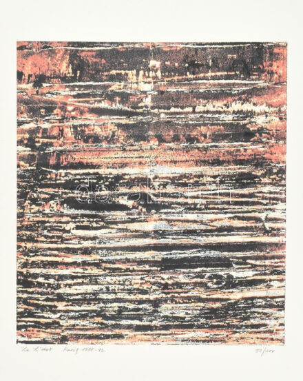 Joseph Kádár (1936-2019): Horizontális struktúra, 1988-93. Elektrográfia, papír, jelzett. 99/100 számozással. Hátoldalon a művész pecsétjével. 42,5x39 cm