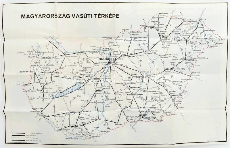1967 Magyarország vasúti térképe - Külföldi összeköttetések hálózata. Készítette: Hercsuth Ferenc MÁV főfelügyelő. Kétoldalas térkép, jó állapotban, 64x40 cm - Image 2