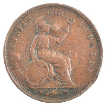 Nagy-Britannia 1844. 1/3f bronze 'Viktória' (1.6g) T:2-,3 ütésnyom Great Britain 1844. 1/3 Farthing bronze 'Victoria' (1.6g) C:VF,F ding Krause KM#743
