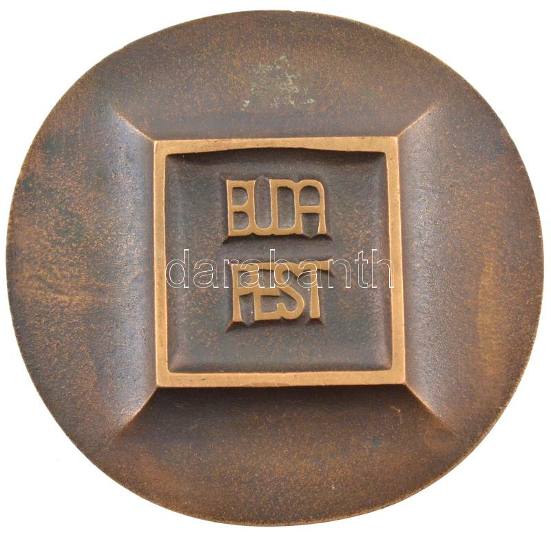 1977. 'XVII. FIDEM 1977 / Budapest' kétoldalas öntött bronz emlékérem (80mm) T:1 patina - Image 2
