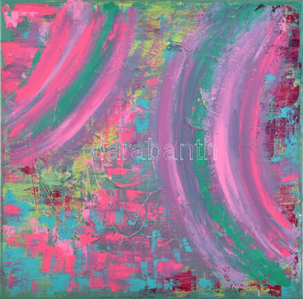 Samu Hajnalka (?-): Rózsaszín gesztusok. Akril, vászon. Jelzett a hátoldalán. 58x58 cm