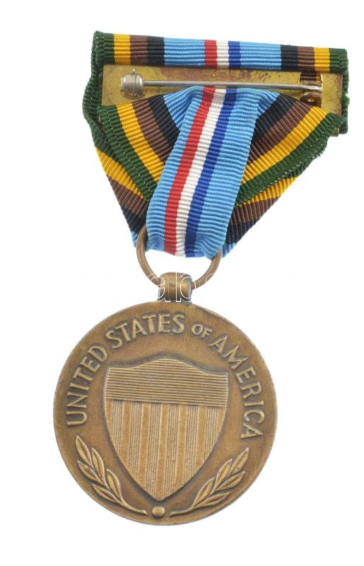 Amerikai Egyesült Államok DN 'Fegyveres Erők - Expedíciós Szolgálat' bronz kitüntetés mellszalaggal T:1- USA ND 'Armed forces - Expeditionaly service / United States of America' bronze medallion with ribbon C:AU - Image 2