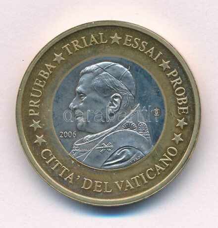 Vatikán 2006. 1EUR 'XVI Benedek' próbaveret T:1 Vatican 2006. 1 Euro 'Benedict XVI' trial strike C:UNC