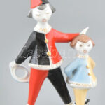 Hollóházi bohócok, porcelán, jelzett, kopásokkal, m: 21,5 cm