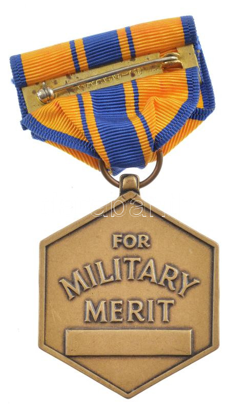 Amerikai Egyesült Államok DN 'Katonai érdemekért' bronz kitüntetés mellszalagon T:1- USA ND 'For military merit' bronze decoration with ribbon C:AU - Image 2