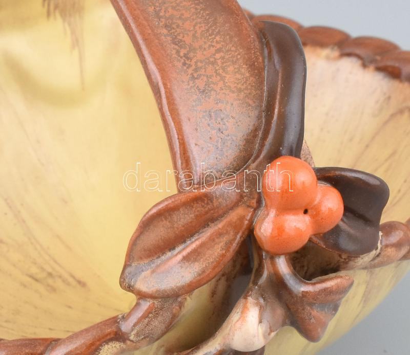 Jelzés nélkül: Kerámia kosár. Mázas kerámia Hibátlan. d: 17 cm - Image 2