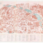 Budapest építészeti nevezetességei + Budapest grafikai látképe, 2 db modern, nagyméretű térkép, 63x63 cm és 100x70 cm