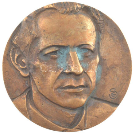Győrfi Sándor (1951-) 1984. 'Váci Mihály Emlékbizottság - Születésének 60. évfordulójára - Nyíregyháza' kétoldalas bronz plakett (80mm) T:1- patina