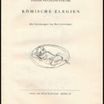 Goethe: Römische Elegien mit Zeichnungen von Max Schwimmer. Berlin, Nation. Egészvászon kötésben - Image 2