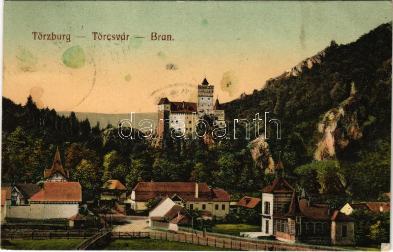 1910 Törcsvár, Törzburg, Bran-Poarta; vár. A. Prehal felvétele / castle (fl)