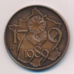 Fritz Mihály (1947-) 1989. 'Liberté Égalité Fraternité / 1789 a francia szabadságharc 200. évfordulója' bronz emlékérem (42mm) T:1 - Image 2
