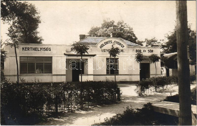 Balatonföldvár, Holovits György vendéglője, kerthelyiség, bor és sör. photo