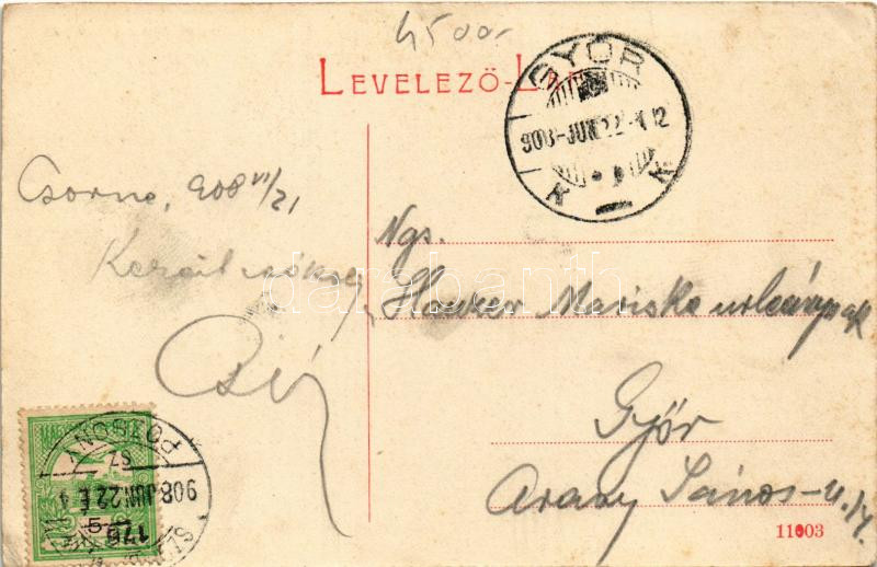 1908 Csorna, Premontrei rend kastélya. (W.L. ?) (ázott sarok / wet corner) - Image 2