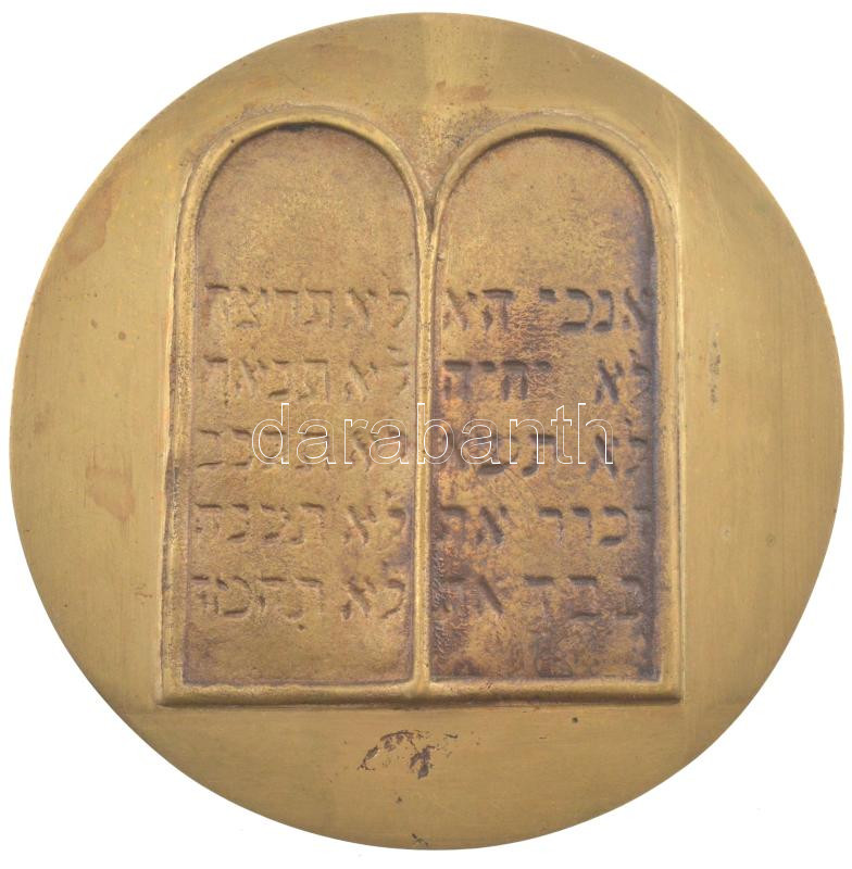 DN 'Tízparancsolat' bronz emlékérem (108mm) T:1- felül peremén lyukasztott
