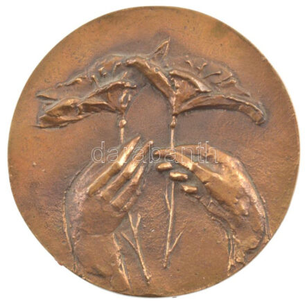 DN 'Virágok' bronz emlékérem (90mm) T:1-