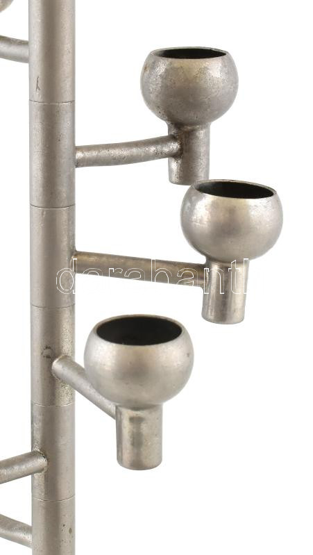 Fördős László (1938- ): Iparművész hétágú gyertyatartó. Fém, jelzés nélkül, m: 37,5 cm - Image 2
