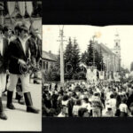 cca 1970 Nagy P. Zoltán (1943-2010) Csíksomlyói bucsún készült fotók 5 db 18x14 cm
