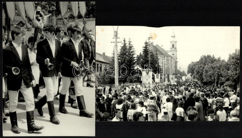 cca 1970 Nagy P. Zoltán (1943-2010) Csíksomlyói bucsún készült fotók 5 db 18x14 cm