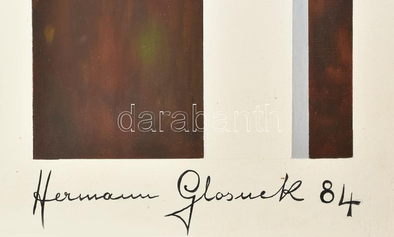 Hermann Glosnek 84 jelzéssel: Kála csendélet. Olaj, falemez, keretben. 80x33cm - Image 2