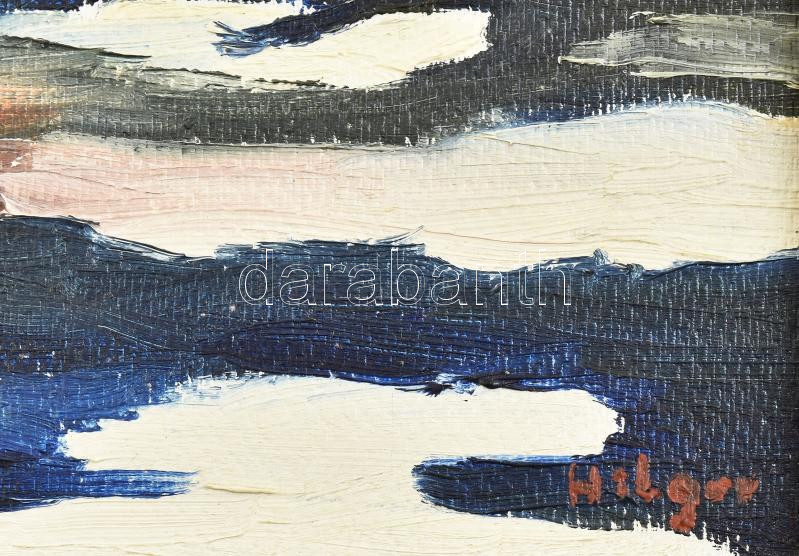 Hilger jelzéssel: Burgsteini kastélymalom. Olaj, farost, keretben, 30x40cm - Image 2