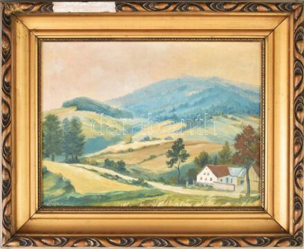 Zitzmann jelzéssel: Tájkép. Olaj, farost, sérült keretben. 30X40 cm