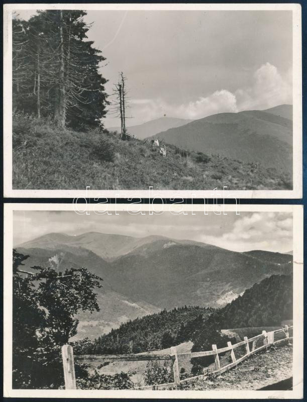 1942 2 db levelezőlap 'Cserkész-Kisok, Havasház, Mencsul' bélyegzéssel, mindkettő a kárpátaljai menedékház képeslapján - Image 2